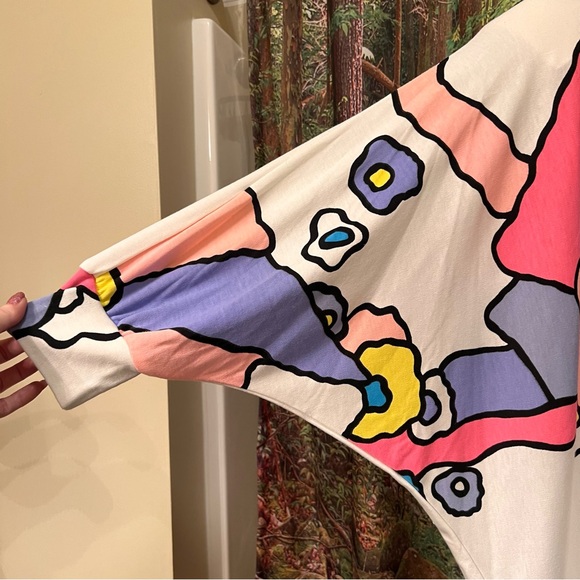 Vintage Abstract Geometric Shirt Oversized Colorful Peter Max vibes 2X 80s 90s - Picture 14 of 15